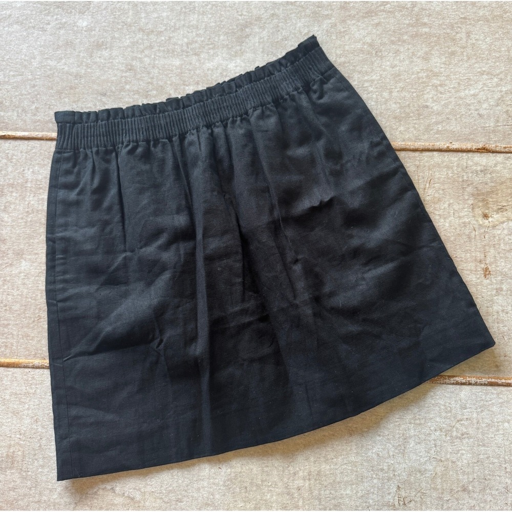J.Crew Skirt Women's 10 Black Linen Cotton‎ Blend Pull-On Pockets NWT Neutral